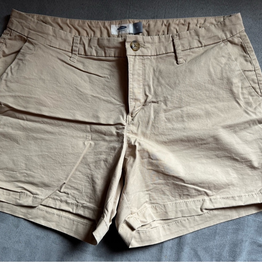 Beige Casual Shorts